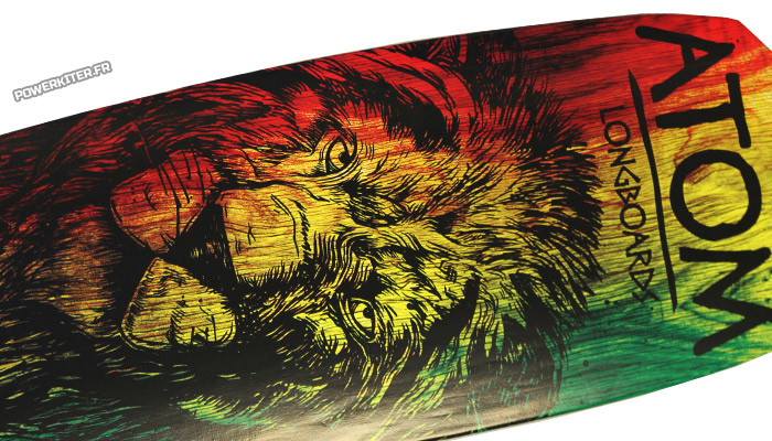 Longboard Atom 36 drop through rasta lion