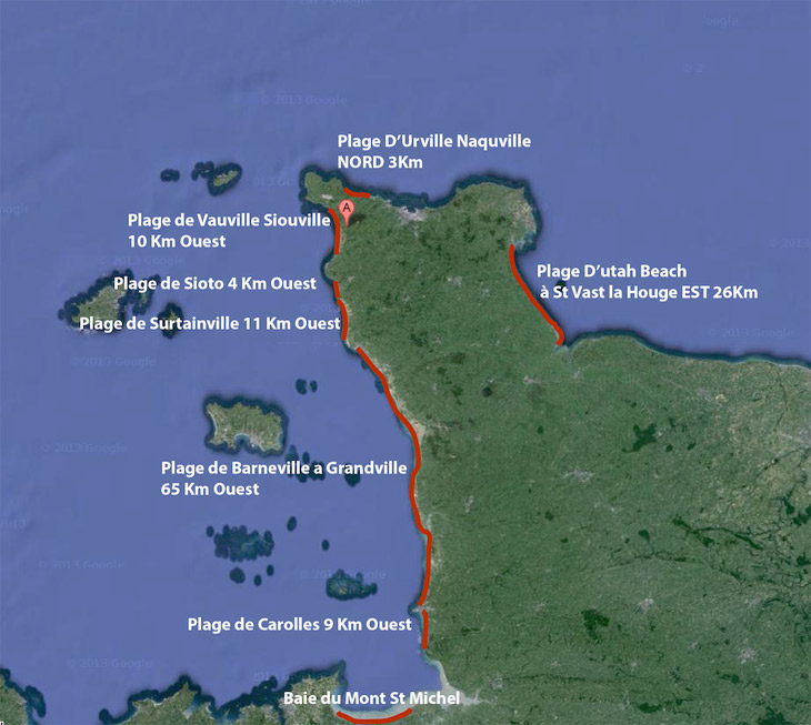 Carte des spots manche